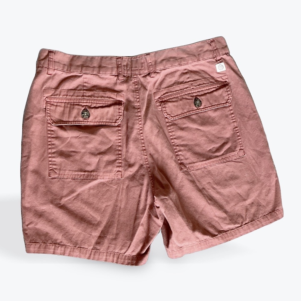 Marine Layer Utility Shorts Mens 33 Etruscan Red Garment Dyed Stretch Cotton - Picture 5 of 13